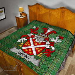 Scottish Denny Irish Coat of Arms Family Crest Quilt Irish National Tartan Irish County Quilts