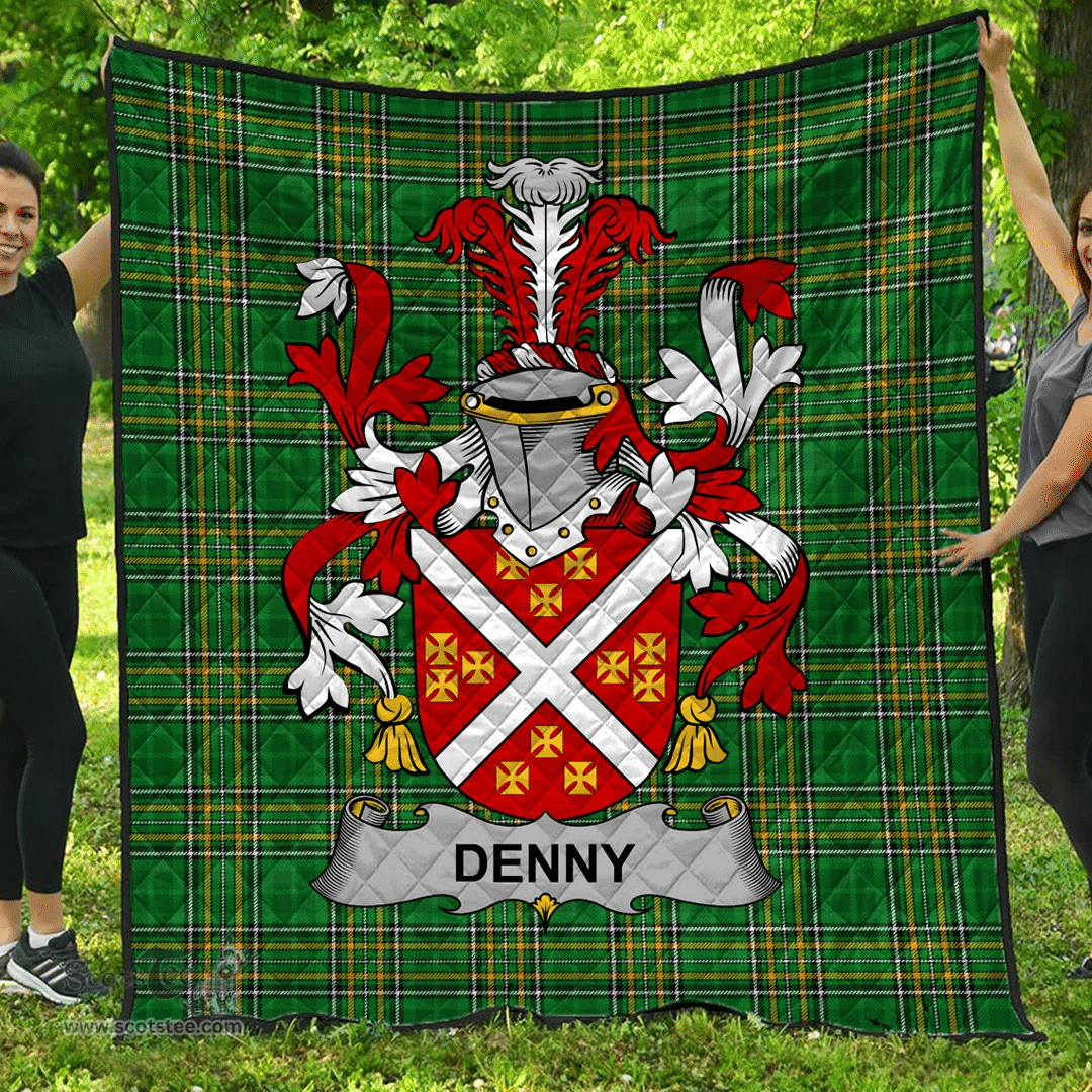 Scottish Denny Irish Coat of Arms Family Crest Quilt Irish National Tartan Irish County Quilts