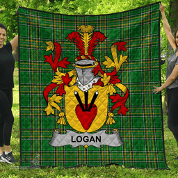 Scottish Logan Irish Coat of Arms Family Crest Quilt Irish National Tartan Irish County Quilts