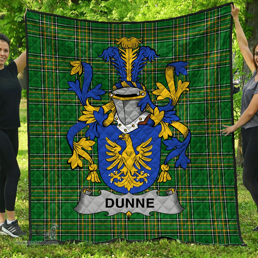 Scottish Dunne Irish Coat of Arms Family Crest Quilt Irish National Tartan Irish County Quilts
