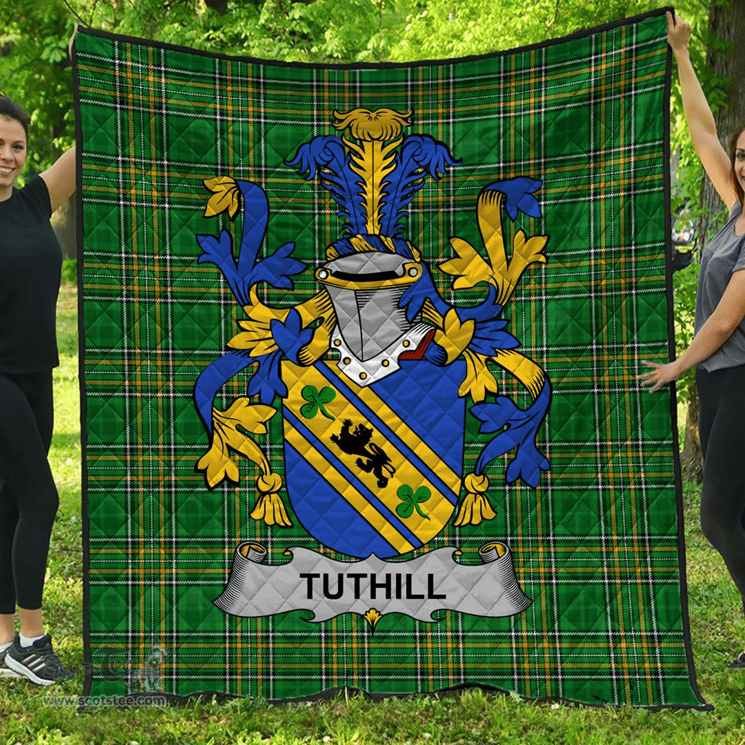 Scottish Tuthill Irish Coat of Arms Family Crest Quilt Irish National Tartan Irish County Quilts