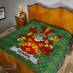 Scottish Dennis Irish Coat of Arms Family Crest Quilt Irish National Tartan Irish County Quilts