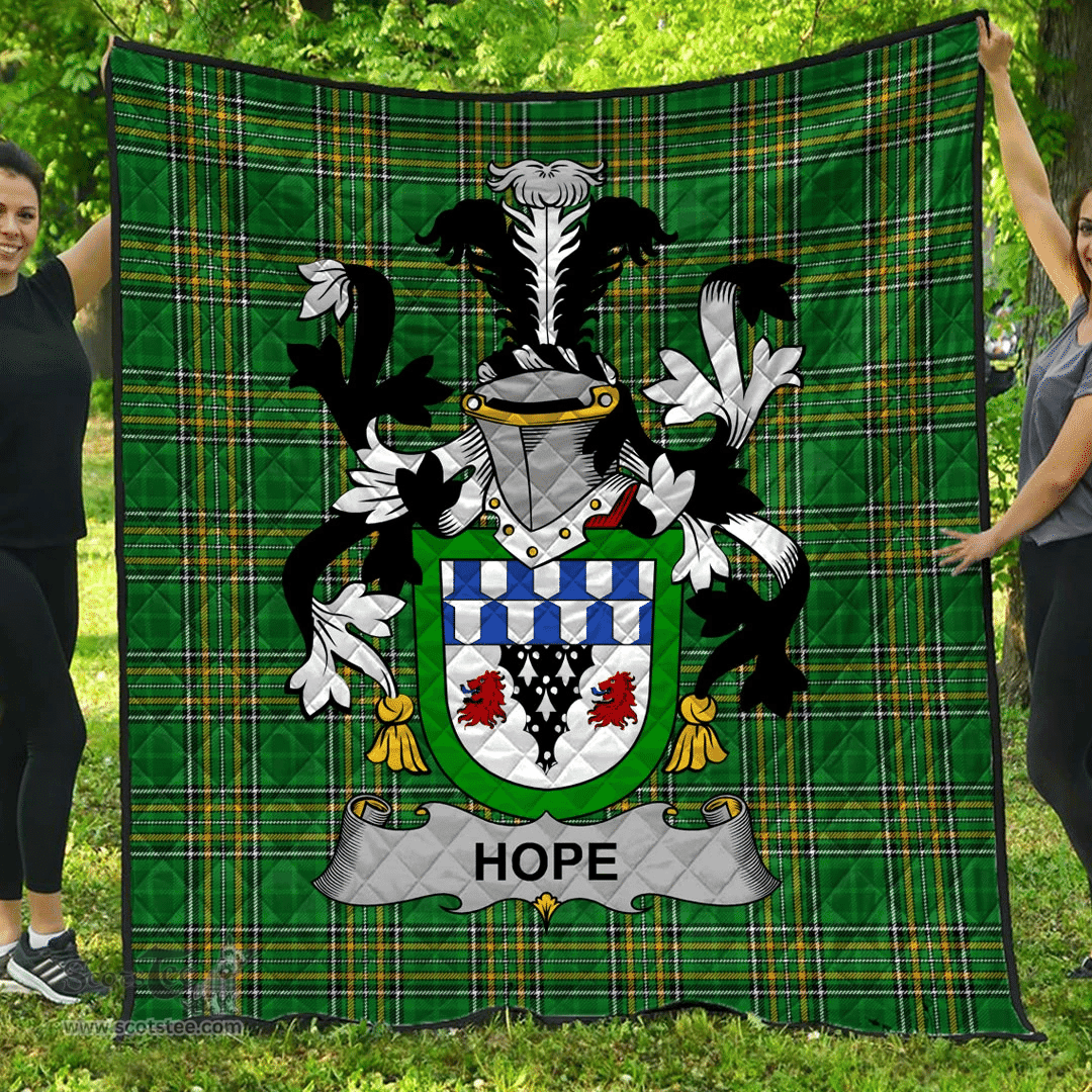 Scottish Hope Irish Coat of Arms Family Crest Quilt Irish National Tartan Irish County Quilts