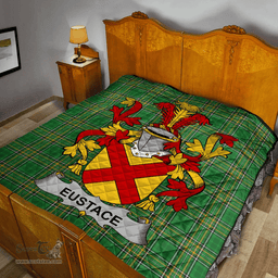 Scottish Eustace Irish Coat of Arms Family Crest Quilt Irish National Tartan Irish County Quilts