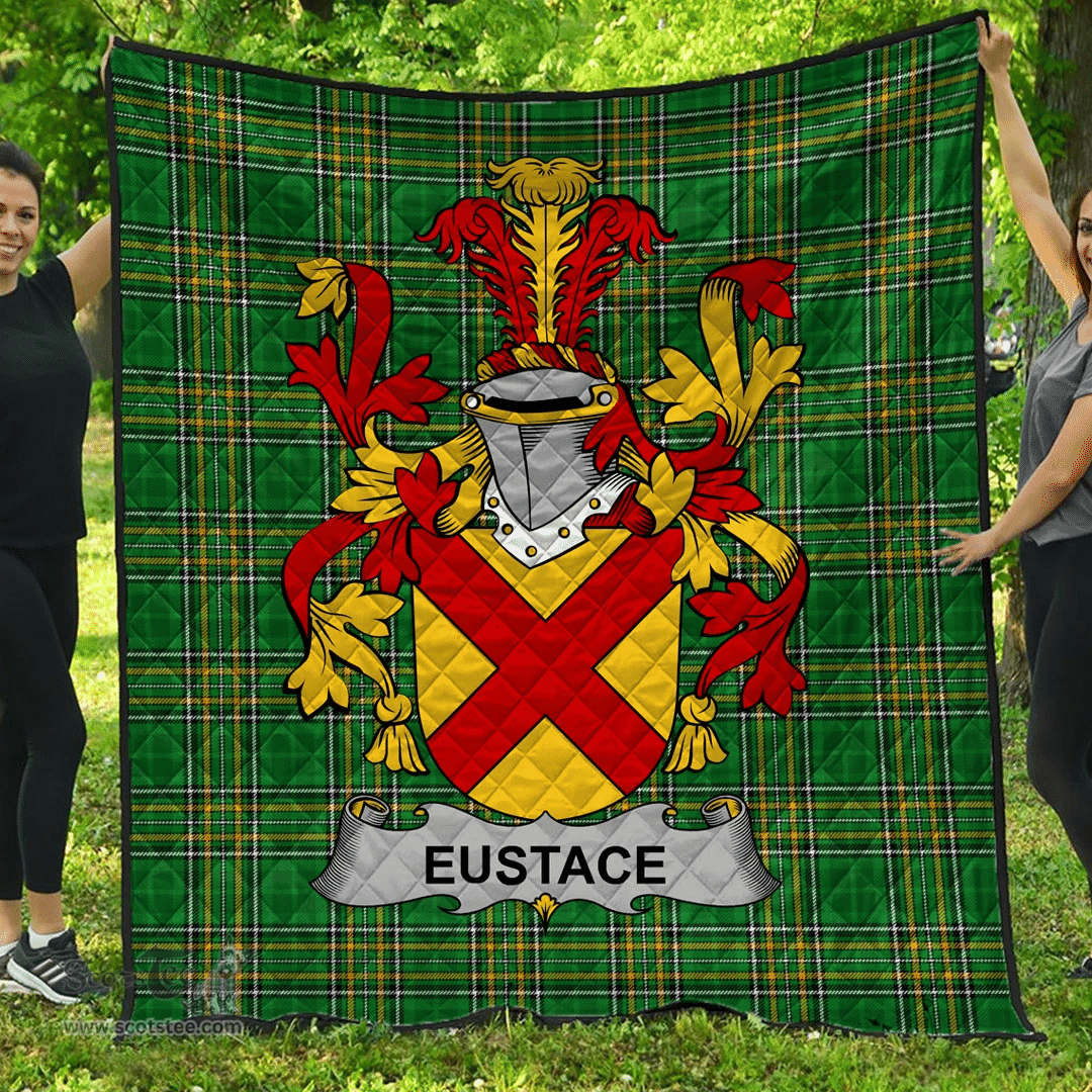 Scottish Eustace Irish Coat of Arms Family Crest Quilt Irish National Tartan Irish County Quilts