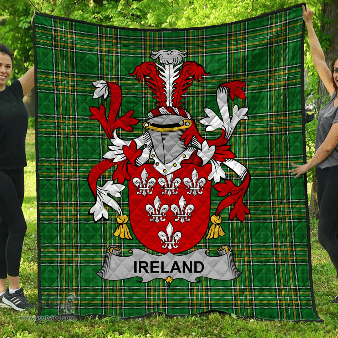 Scottish Ireland Irish Coat of Arms Family Crest Quilt Irish National Tartan Irish County Quilts