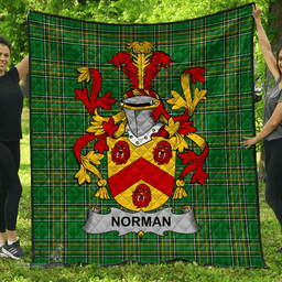 Scottish Norman Irish Coat of Arms Family Crest Quilt Irish National Tartan Irish County Quilts