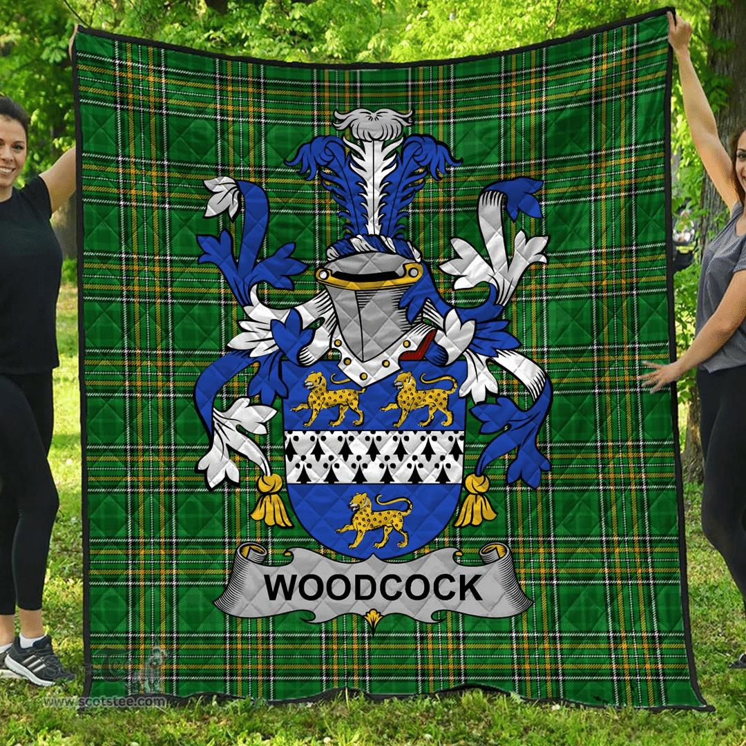 Scottish Woodcock Irish Coat of Arms Family Crest Quilt Irish National Tartan Irish County Quilts