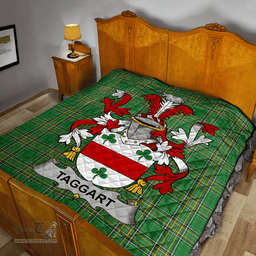Scottish Taggart Or Mcentaggart Irish Coat of Arms Family Crest Quilt Irish National Tartan Irish County Quilts