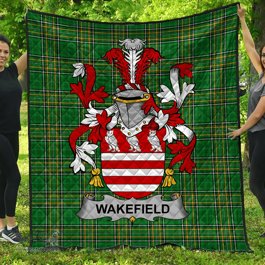 Scottish Wakefield Irish Coat of Arms Family Crest Quilt Irish National Tartan Irish County Quilts