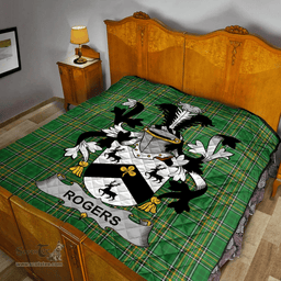 Scottish Rogers Irish Coat of Arms Family Crest Quilt Irish National Tartan Irish County Quilts