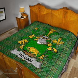Scottish Rogan Or O'Rogan Irish Coat of Arms Family Crest Quilt Irish National Tartan Irish County Quilts