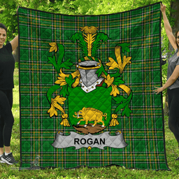 Scottish Rogan Or O'Rogan Irish Coat of Arms Family Crest Quilt Irish National Tartan Irish County Quilts