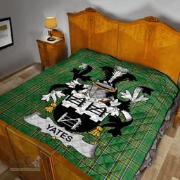 Scottish Yeates Irish Coat of Arms Family Crest Quilt Irish National Tartan Irish County Quilts