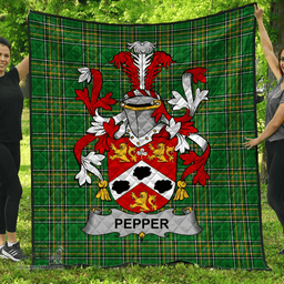 Scottish Pepper Irish Coat of Arms Family Crest Quilt Irish National Tartan Irish County Quilts