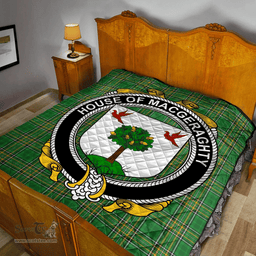 Scottish House Of Macgeraghty Irish Coat of Arms Family Crest Quilt Irish National Tartan Irish County Quilts