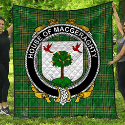 Scottish House Of Macgeraghty Irish Coat of Arms Family Crest Quilt Irish National Tartan Irish County Quilts