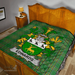 Scottish Edwards Irish Coat of Arms Family Crest Quilt Irish National Tartan Irish County Quilts