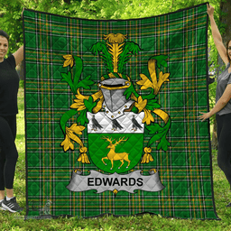 Scottish Edwards Irish Coat of Arms Family Crest Quilt Irish National Tartan Irish County Quilts