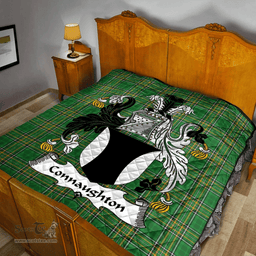 Scottish Connaughton Irish Coat of Arms Family Crest Quilt Irish National Tartan Irish County Quilts