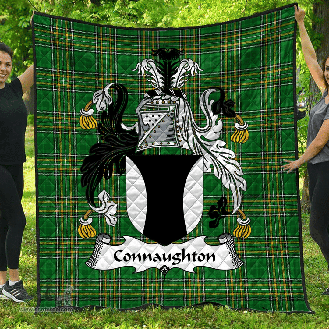 Scottish Connaughton Irish Coat of Arms Family Crest Quilt Irish National Tartan Irish County Quilts