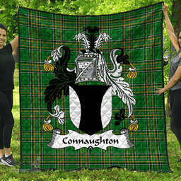 Scottish Connaughton Irish Coat of Arms Family Crest Quilt Irish National Tartan Irish County Quilts