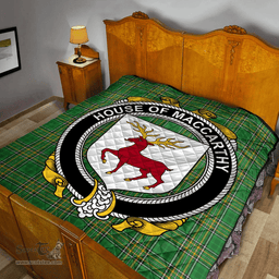 Scottish House Of Maccarthy Irish Coat of Arms Family Crest Quilt Irish National Tartan Irish County Quilts