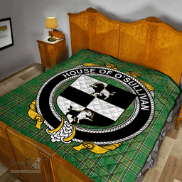 Scottish House Of O'Sullivan (Beare) Irish Coat of Arms Family Crest Quilt Irish National Tartan Irish County Quilts