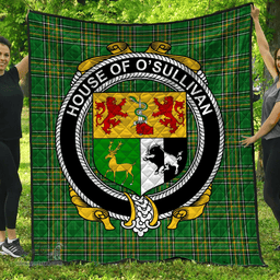 Scottish House Of O'Sullivan (Beare) Irish Coat of Arms Family Crest Quilt Irish National Tartan Irish County Quilts