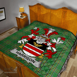 Scottish Harrison Irish Coat of Arms Family Crest Quilt Irish National Tartan Irish County Quilts