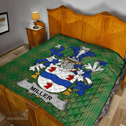 Scottish Miller Irish Coat of Arms Family Crest Quilt Irish National Tartan Irish County Quilts