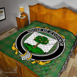 Scottish House Of O'Connor (Faly) Irish Coat of Arms Family Crest Quilt Irish National Tartan Irish County Quilts