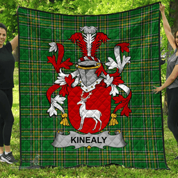 Scottish Kinealy Or O'Kinnally Irish Coat of Arms Family Crest Quilt Irish National Tartan Irish County Quilts