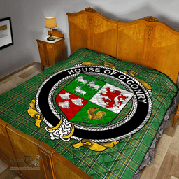 Scottish House Of O'Conry Irish Coat of Arms Family Crest Quilt Irish National Tartan Irish County Quilts