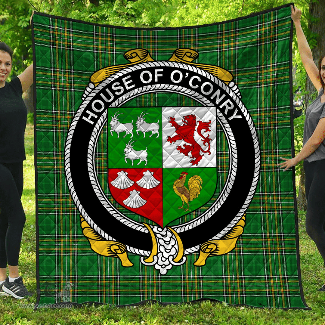Scottish House Of O'Conry Irish Coat of Arms Family Crest Quilt Irish National Tartan Irish County Quilts
