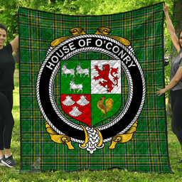Scottish House Of O'Conry Irish Coat of Arms Family Crest Quilt Irish National Tartan Irish County Quilts