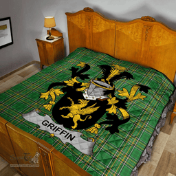 Scottish Griffin Or O'Griffy Irish Coat of Arms Family Crest Quilt Irish National Tartan Irish County Quilts