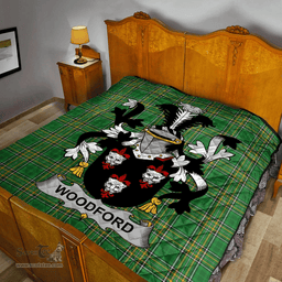 Scottish Woodford Irish Coat of Arms Family Crest Quilt Irish National Tartan Irish County Quilts