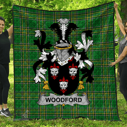 Scottish Woodford Irish Coat of Arms Family Crest Quilt Irish National Tartan Irish County Quilts