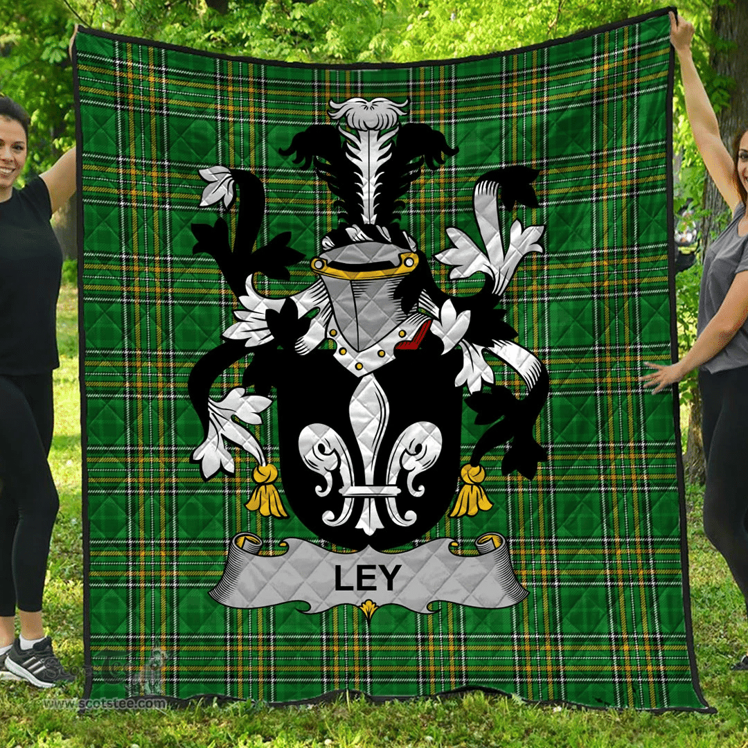 Scottish Ley Irish Coat of Arms Family Crest Quilt Irish National Tartan Irish County Quilts