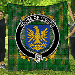Scottish House Of O'Dunn Irish Coat of Arms Family Crest Quilt Irish National Tartan Irish County Quilts