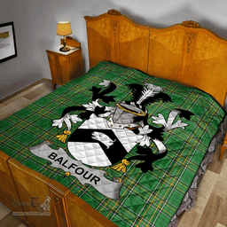 Scottish Balfour Irish Coat of Arms Family Crest Quilt Irish National Tartan Irish County Quilts