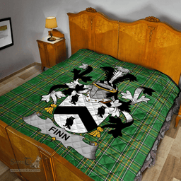 Scottish Finn Or O'Finn Irish Coat of Arms Family Crest Quilt Irish National Tartan Irish County Quilts