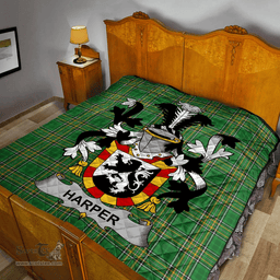 Scottish Harper Irish Coat of Arms Family Crest Quilt Irish National Tartan Irish County Quilts