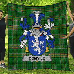 Scottish Domvile Irish Coat of Arms Family Crest Quilt Irish National Tartan Irish County Quilts