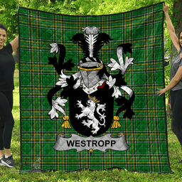Scottish Westropp Irish Coat of Arms Family Crest Quilt Irish National Tartan Irish County Quilts