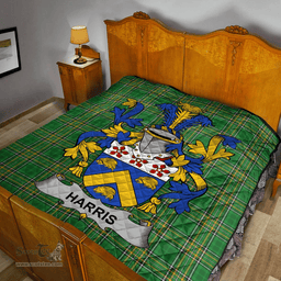 Scottish Harris Irish Coat of Arms Family Crest Quilt Irish National Tartan Irish County Quilts