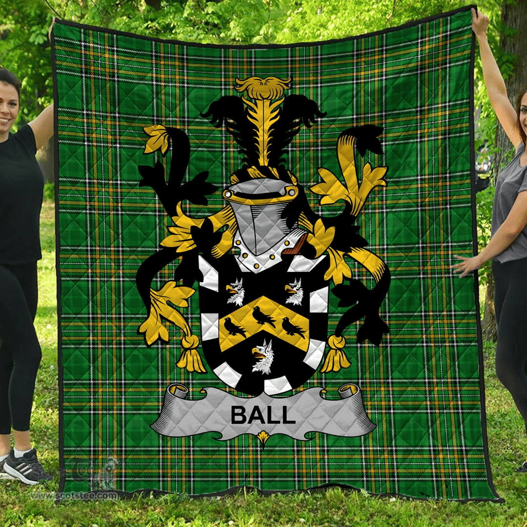 Scottish Ball Irish Coat of Arms Family Crest Quilt Irish National Tartan Irish County Quilts
