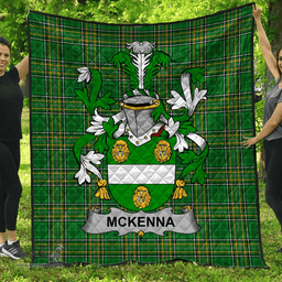 Scottish Mckenna Or Kennagh Irish Coat of Arms Family Crest Quilt Irish National Tartan Irish County Quilts