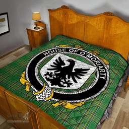 Scottish House Of O'Moriarty Irish Coat of Arms Family Crest Quilt Irish National Tartan Irish County Quilts